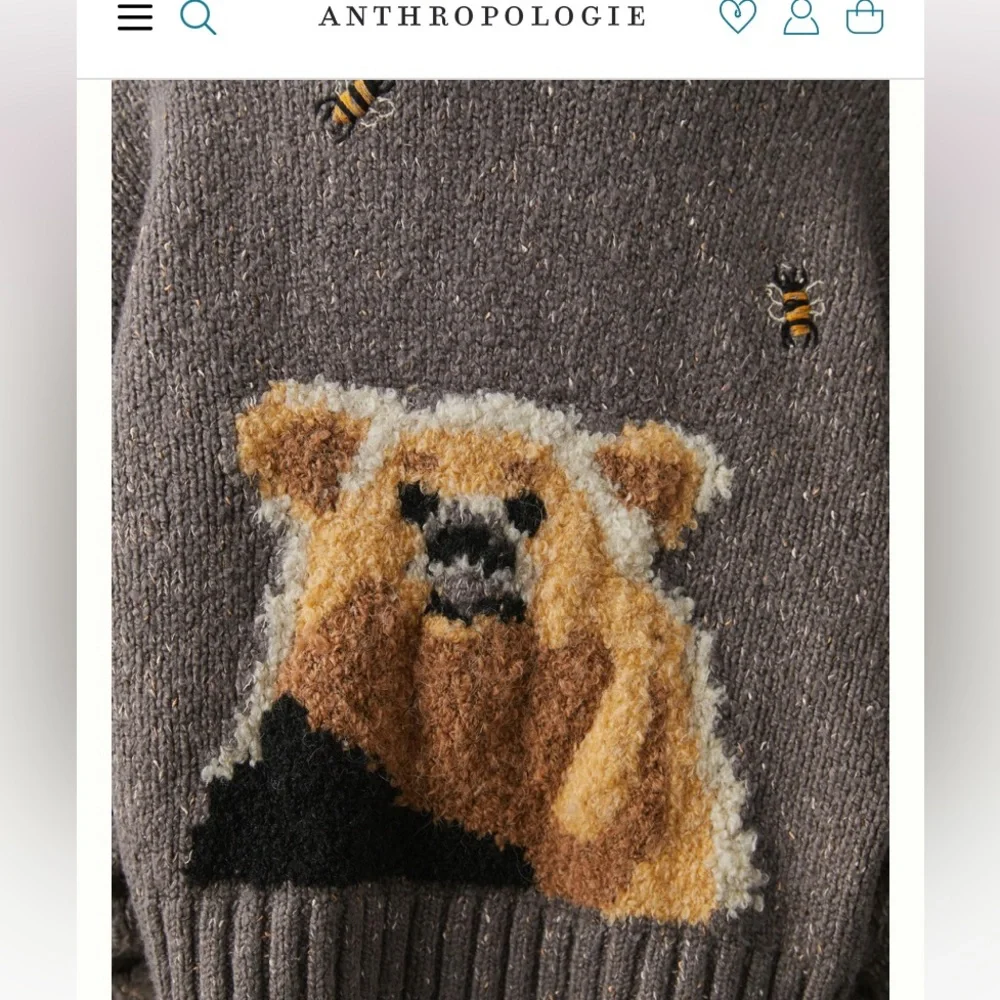 Anthropologie Pilcro Bear Cardigan Sweater 🧸🐝 - Picture 6 of 12